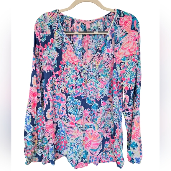 Lilly Pulitzer Womens Willa Tunic Top in the Gypsea print XL - Picture 2 of 5